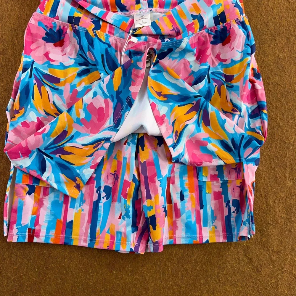 SkortObsession Womens Small Multi Color Floral Active Fitness Skort NWT